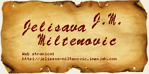 Jelisava Miltenović vizit kartica